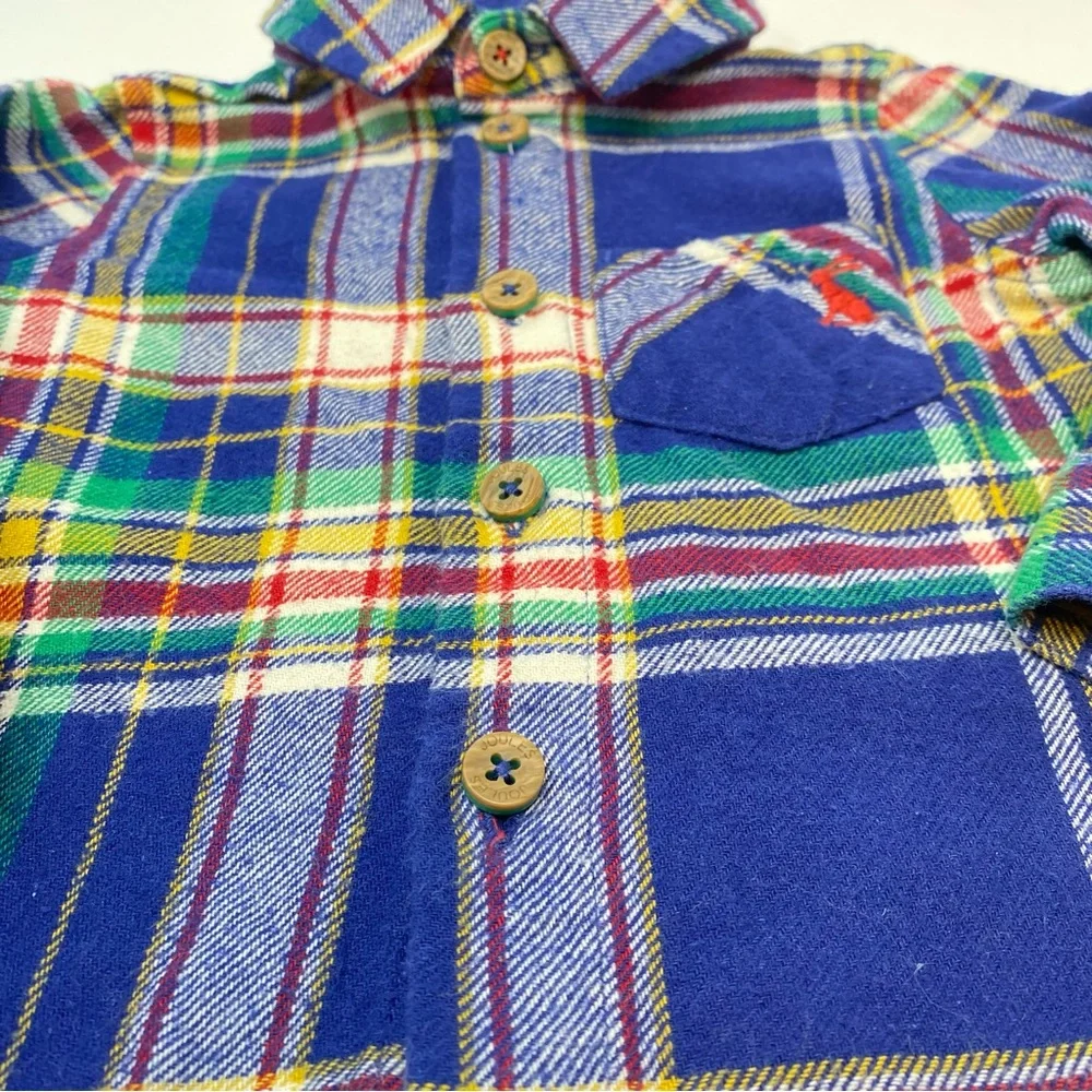 Baby Joules Plaid Flannel Hamish Shirt Navy Blue Tartan 0-3 Months - Picture 5 of 9